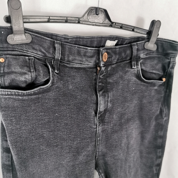 RIVER ISLAND Black Skinny Jeans Size 18 Short Petite Frayed Hem - Picture 5 of 8